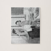 Mann und Frau, die Geschirr tun Puzzle (Vertikal)