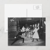 Mann und Frau Fencing c1910 Vintag Postkarte (Vorne/Hinten)