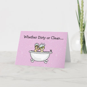 Mann und Frau in Badewanne Karte