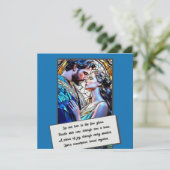 Mann und Frau in Buntglas Save The Date (Stehend Vorderseite)