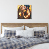 Mann und Frau in romantischer Embrace ❤️ Art Nouve Leinwanddruck (Insitu (Schlafzimmer))