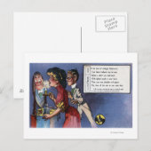 Mann und Frau Paare in Candlelight Postkarte (Vorne/Hinten)