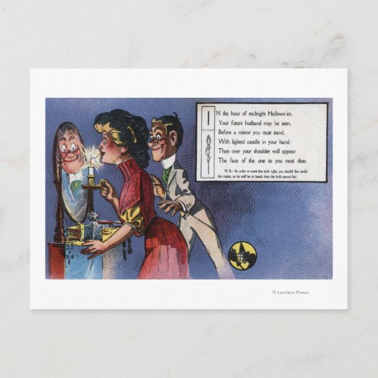 Mann und Frau Paare in Candlelight Postkarte (Vorderseite)