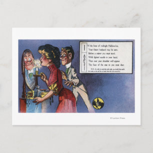 Mann und Frau Paare in Candlelight Postkarte