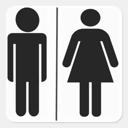 Mann Und Frau Wc Zeichen Quadratischer Aufkleber Zazzle De