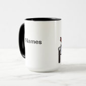 Mann-und Frauen-Motorrad mit der Seitenauto-Tasse Tasse (Vorderseite Links)