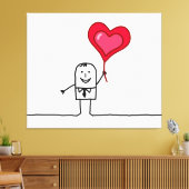 Mann und Herz Leinwanddruck (Insitu (Wohnzimmer))
