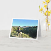 Mann und Hund auf dem spanischen Berg Karte (Gelbe Blume)