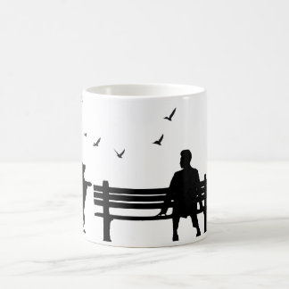 Mann- und Hund-Silhouette | Vintage-Laternenpfoste Kaffeetasse