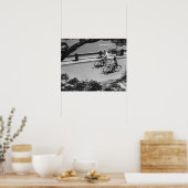 Mann und Junge Radfahren Poster (Küche)