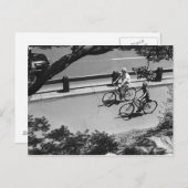 Mann und Junge Radfahren Postkarte (Vorne/Hinten)