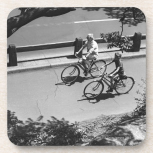Mann-und Jungen-Radfahren Getränkeuntersetzer