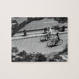 Mann-und Jungen-Radfahren Puzzle