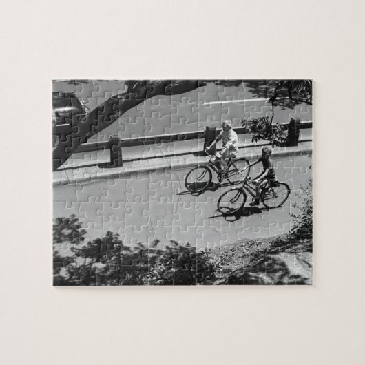 Mann-und Jungen-Radfahren Puzzle (Horizontal)
