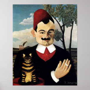Mann und Katze, Henri Rousseau Poster