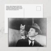 Mann und Katze Schwarz-Weiß-Postkarte Postkarte (Vorne/Hinten)