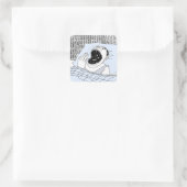 MANN UND KOSMOS QUADRATISCHER AUFKLEBER (Tasche)