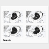 MANN UND KOSMOS RECHTECKIGER AUFKLEBER (Blatt)