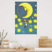 Mann und Mond Poster (Küche)