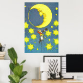 Mann und Mond Poster (Heimbüro)