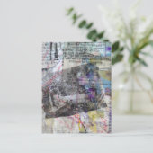 Mann und Schal Junk Journal Mixed Media Collage Postkarte (Stehend Vorderseite)