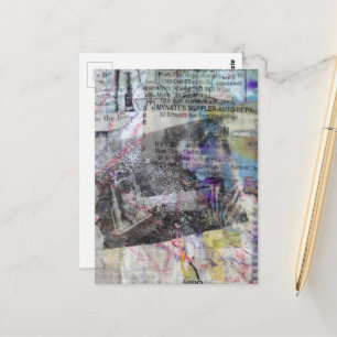 Mann und Schal Junk Journal Mixed Media Collage Postkarte