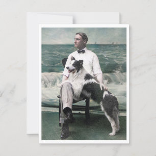 Mann und sein Collie Dog Cape May NJ Portrait 1910 Postkarte