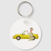 Mann und sein gelber Schlüsselanhänger (Rückseite)