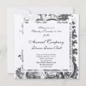 Mann und sein Hund barocke Französisch Toile de Jo Einladung (Rückseite)