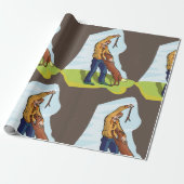 Mann und sein Hund wackeln Papier Geschenkpapier (Ungerollt)