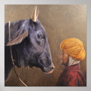 Mann und Stier Poster