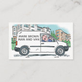 Mann und Van mit Namen auf Company Van Visitenkarte (Rückseite)