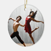 Mann und weibliche moderne Tänzer im roten Kleid Keramikornament (Links)