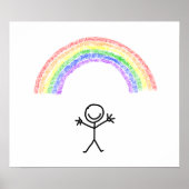 Mann unter einem Regenbogenposter halten Poster (Vorne)