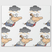 Mann unter einer Wolke Geschenkpapier (Flach)