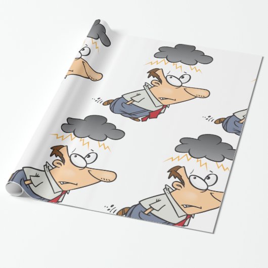 Mann unter einer Wolke Geschenkpapier (Ungerollt)