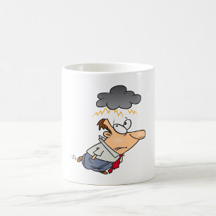Mann unter einer Wolke Kaffeetasse