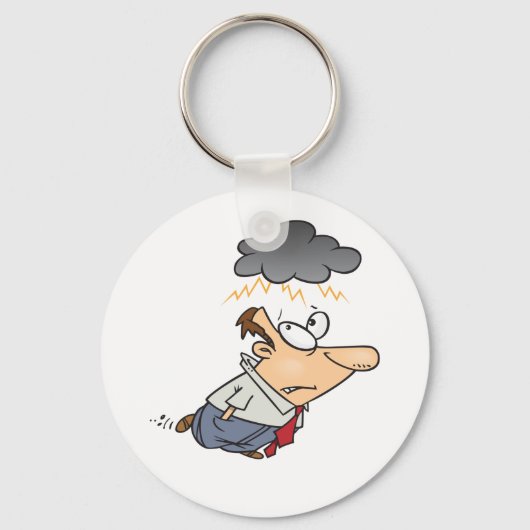 Mann unter einer Wolke Schlüsselanhänger (Vorderseite)