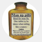 Mann-up-Tabletten Runder Aufkleber (Vorderseite)