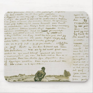 Mann Vincent van Goghs , der eine Egge zieht Mousepad