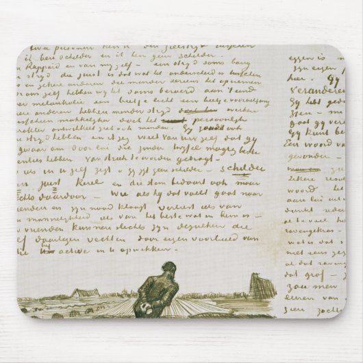 Mann Vincent van Goghs |, der eine Egge zieht Mousepad (Vorne)