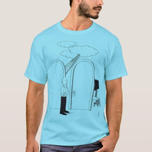 Mann wählt zwischen Himmel oder einem Vortrag darü T-Shirt (Vorderseite)