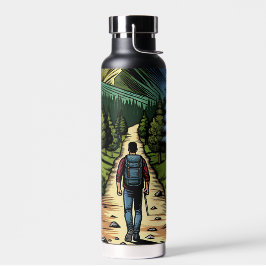 Mann Wandern Trinkflasche