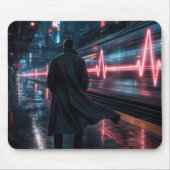 Mann wartet am Bahnhof Mousepad (Vorne)
