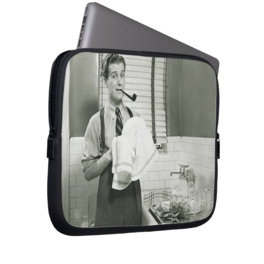 Mann-waschendes Geschirr Laptopschutzhülle (Vorne Rechts)