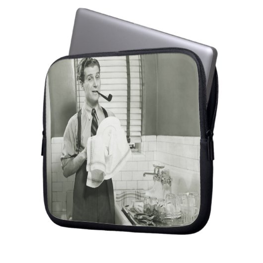 Mann-waschendes Geschirr Laptopschutzhülle (Vorderseite Links)
