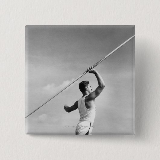 Mann-werfender Speer Button (Vorderseite)