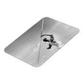 Mann wirft Speer Magnet (Linke Seite)