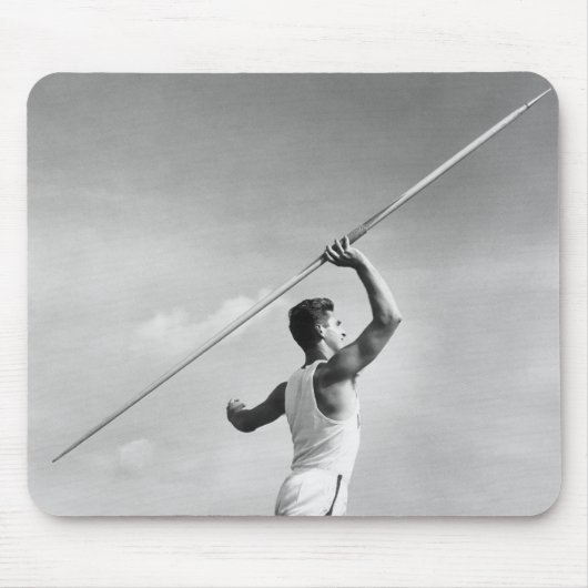 Mann wirft Speer Mousepad (Vorne)