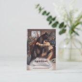 Mann-Wringen-Bär - Vintage Litho Terminkarte (Stehend Vorderseite)